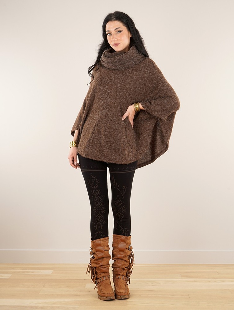 Brown Women Toonzshop Taraka Poncho Ponchos | FKDGPZS-80