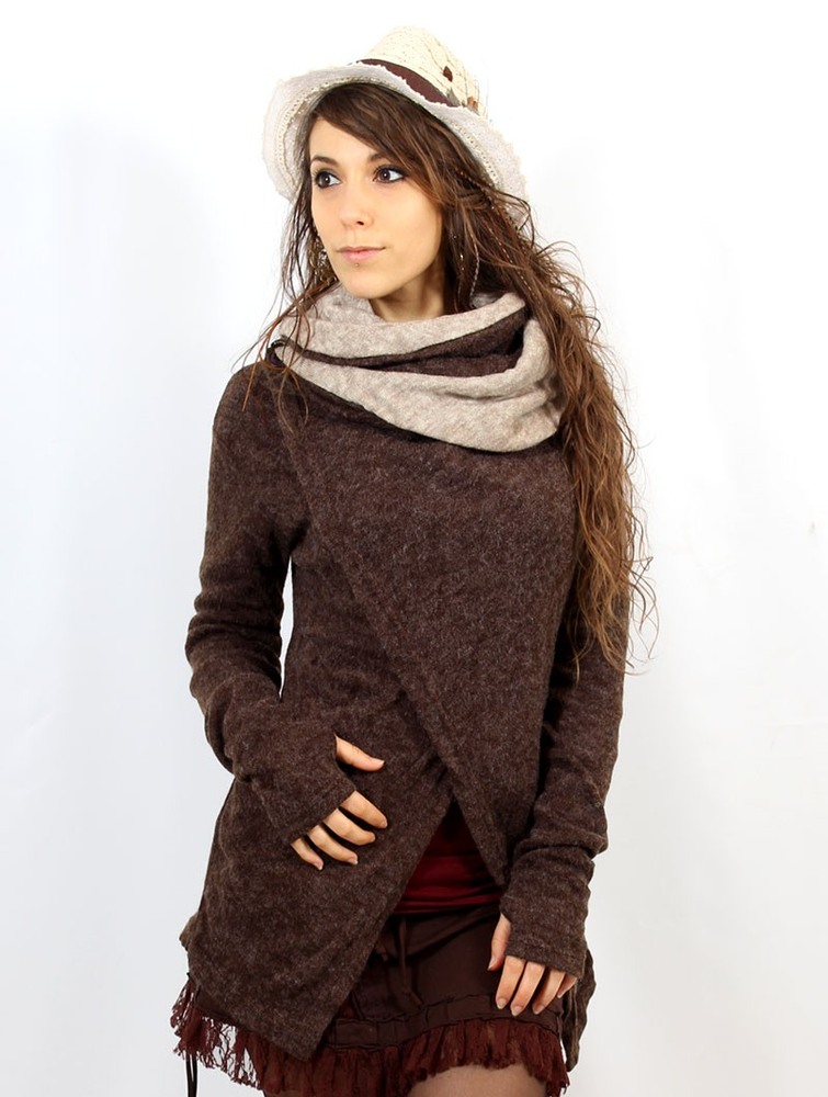 Brown beige Women Toonzshop Adrika Cardigan Cardigan | QHKSMLD-59