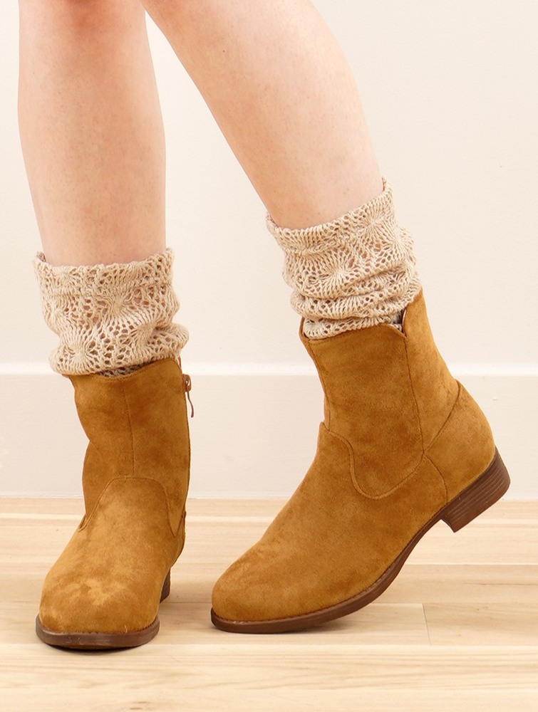 Camel brown Women Toonzshop Keertana Flat Ankle Boots Boots | EFZILMR-85