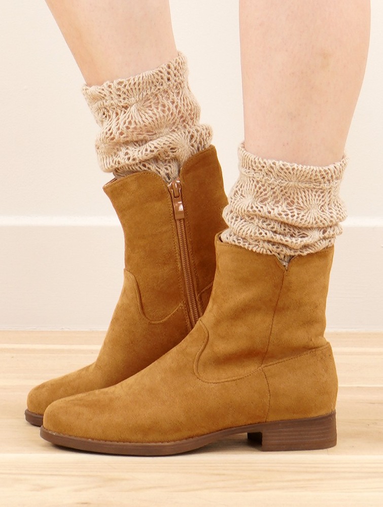 Camel brown Women Toonzshop Keertana Flat Ankle Boots Boots | EFZILMR-85