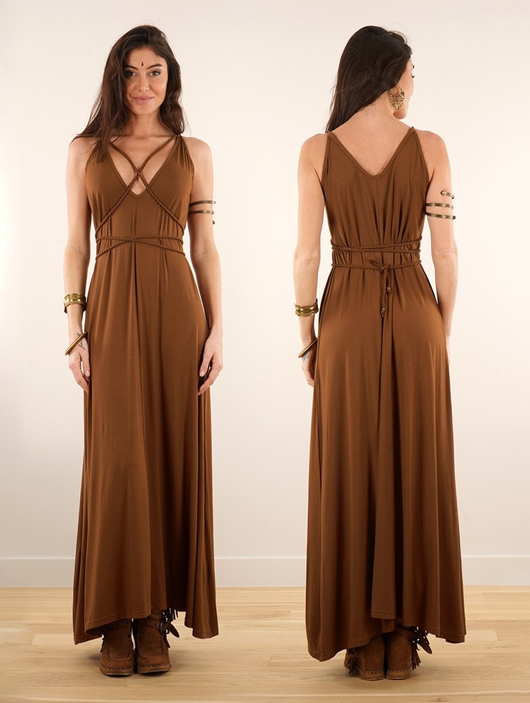 Caramel Women Toonzshop Lazüli Loose And Reversible Strappy Long Dress Dress | QVWCEOY-21