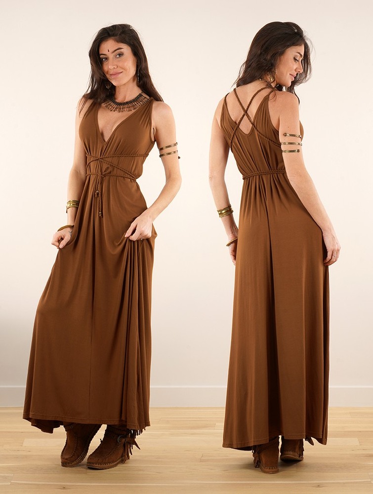 Caramel Women Toonzshop Lazüli Loose And Reversible Strappy Long Dress Dress | QVWCEOY-21