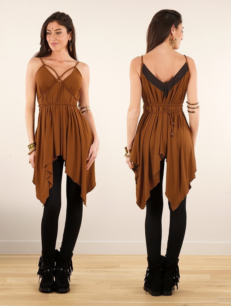 Caramel Women Toonzshop Topäaz Loose And Reversible Strappy Tunic Tops | QPZIDJR-13