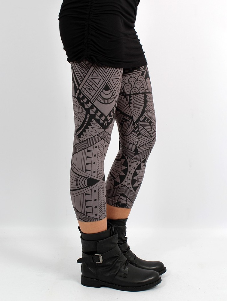 Charcoal Women Toonzshop Rinji Africa Printed ¾ Legging Leggings | XJLQMGD-62