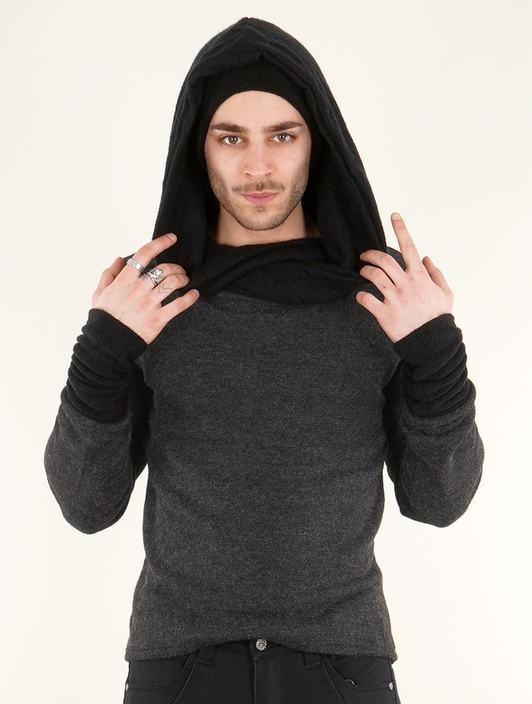 Dark grey Men Toonzshop Nemöo Big Collar Hooded Sweater Sweater | RMAZYDT-65