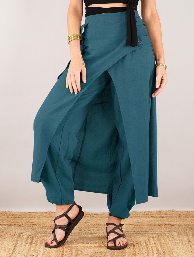 Dark teal blue Women Toonzshop Wanda Harem Skirt Pants Skirt | XAWSODM-73