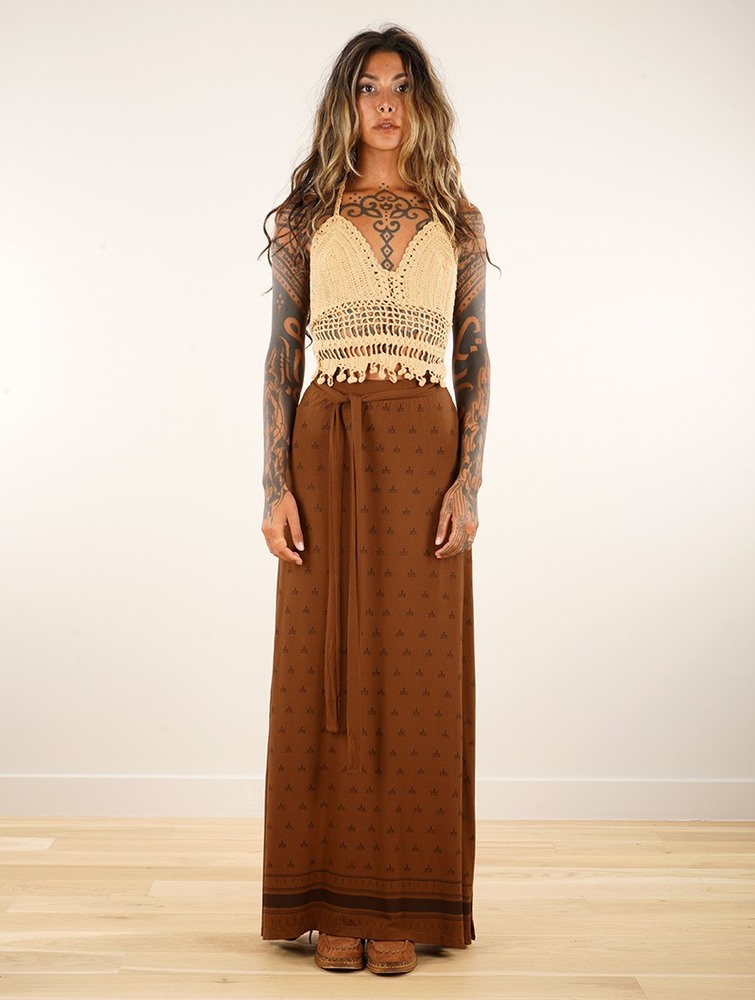 Goldenbrown Women Toonzshop Eressea Umbas Printed Long Skirt Skirt | ZULRJHP-87