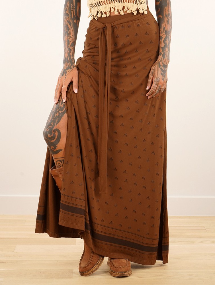 Goldenbrown Women Toonzshop Eressea Umbas Printed Long Skirt Skirt | ZULRJHP-87