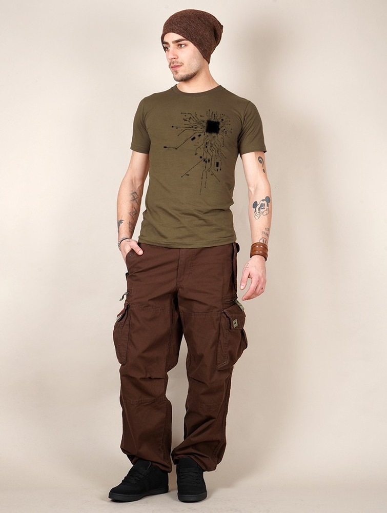 Light army green Men Toonzshop Electrosystem Printed Short Sleeve T-shirt T-Shirt | PIGUDSB-98