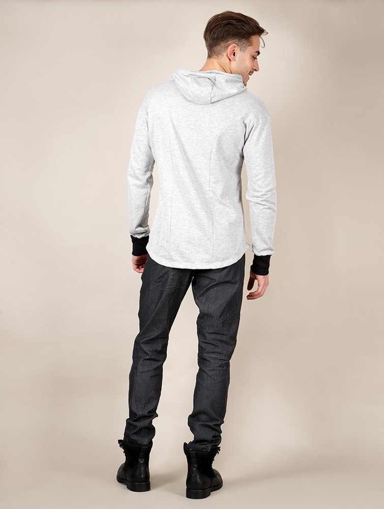 Light mottled grey Men Toonzshop Aldaron Hooded Long Sleeve Shirt Shirt | RUEXTOW-70