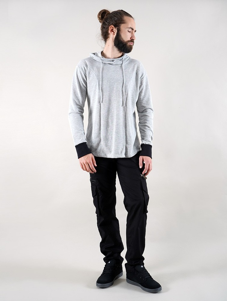 Light mottled grey Men Toonzshop Aldaron Hooded Long Sleeve Shirt Shirt | RUEXTOW-70