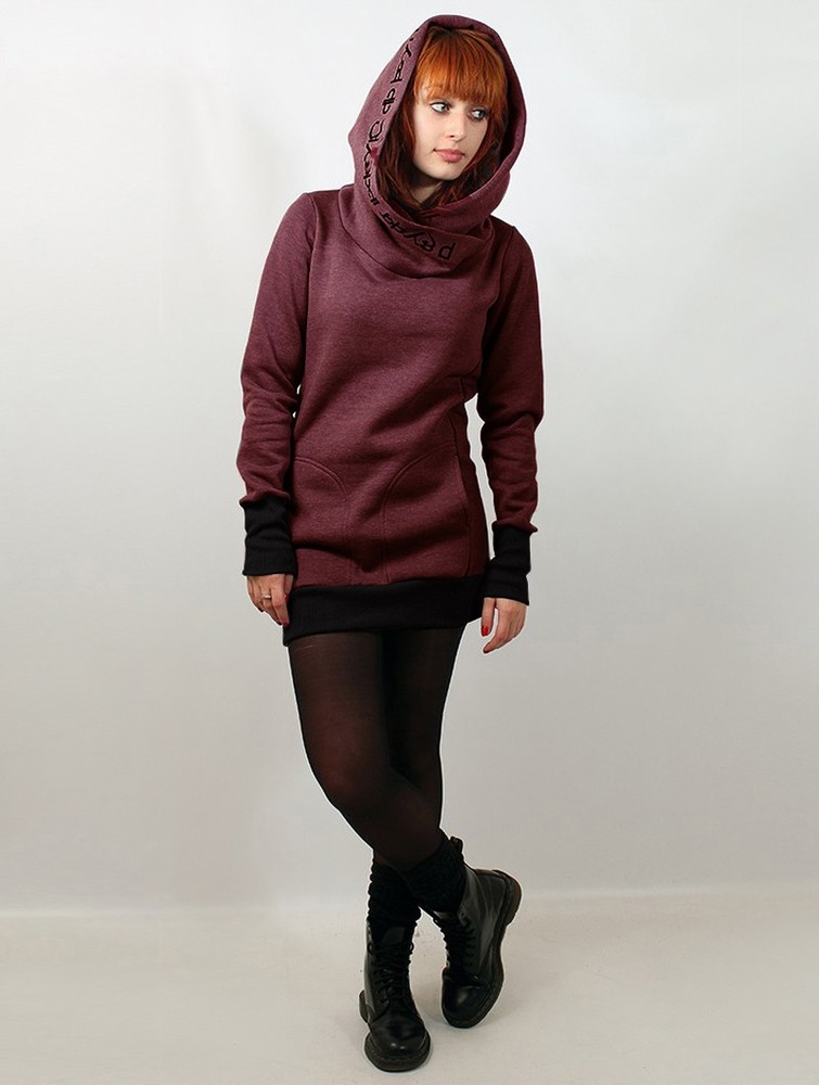 Mottled black wine Women Toonzshop Lovely Reaper Long Hoodie Hoodie | AWGCIYO-01