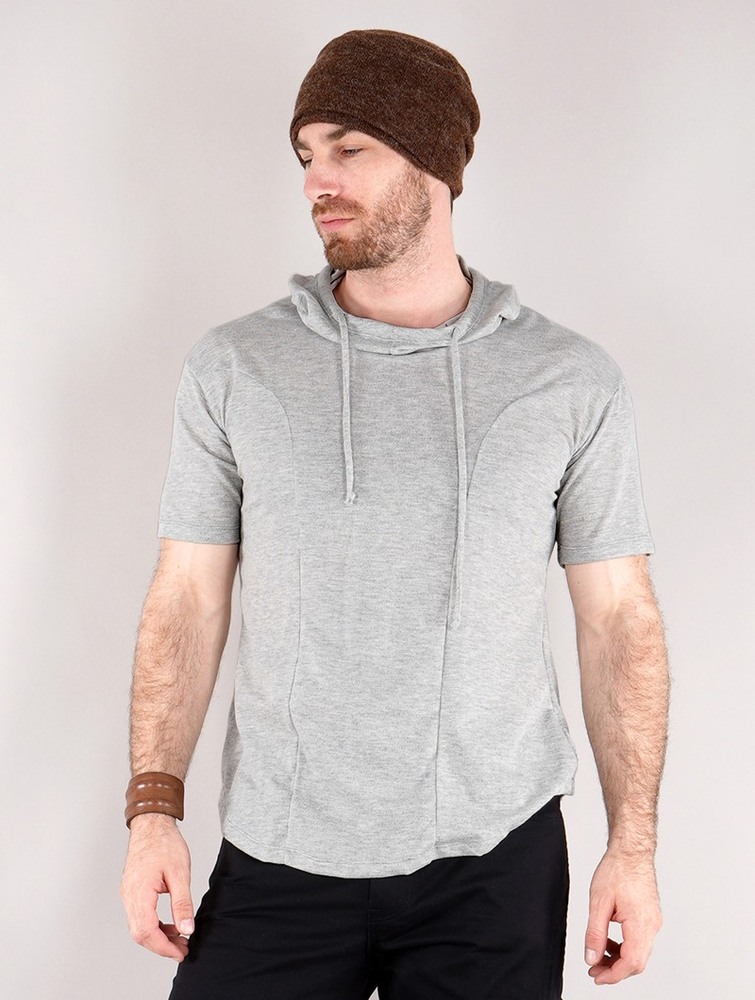 Mottled grey Men Toonzshop Aldaron Hooded T-shirt T-Shirt | TXIRVZM-47