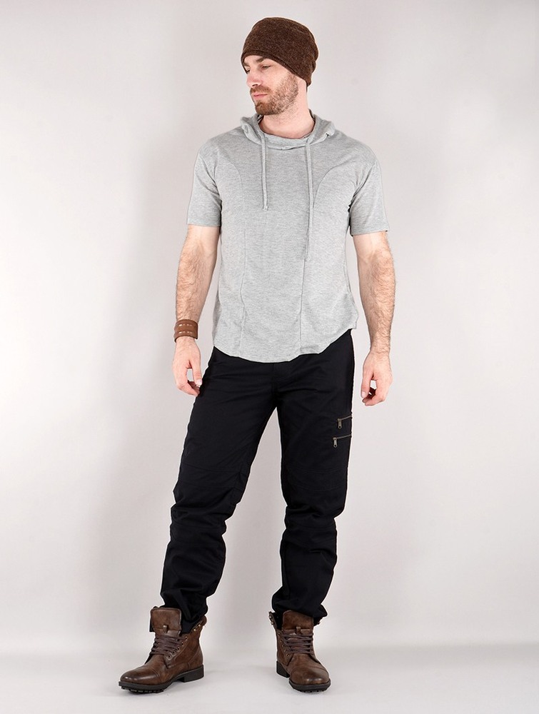 Mottled grey Men Toonzshop Aldaron Hooded T-shirt T-Shirt | TXIRVZM-47