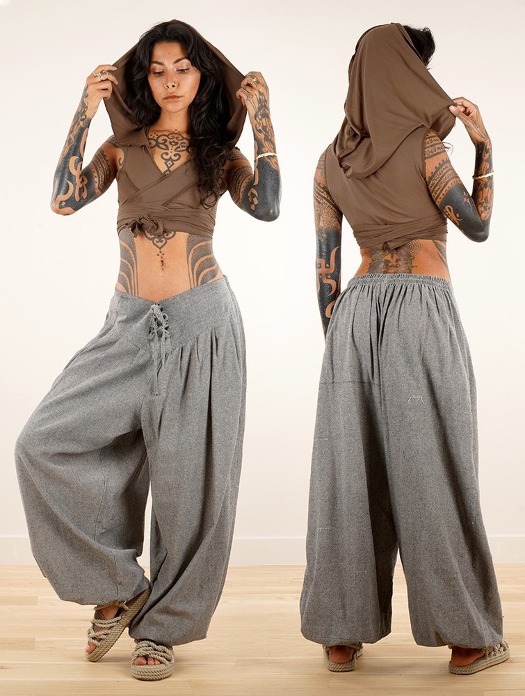 Mottled grey Women Toonzshop Divyna Gender Neutral Harem Pants Pants | WOHKXIY-58