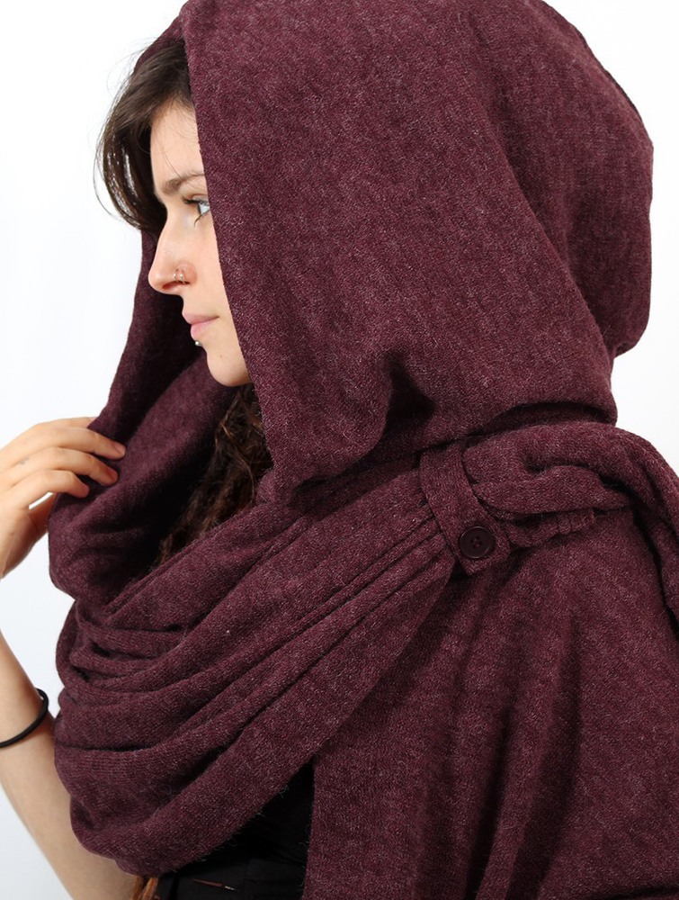 Mottled wine Women Toonzshop Danae Hooded Cape Ponchos | DIRCFAX-62