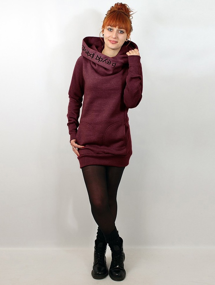 Mottled wine Women Toonzshop Lovely Reaper Long Hoodie Hoodie | JNQCVRB-09