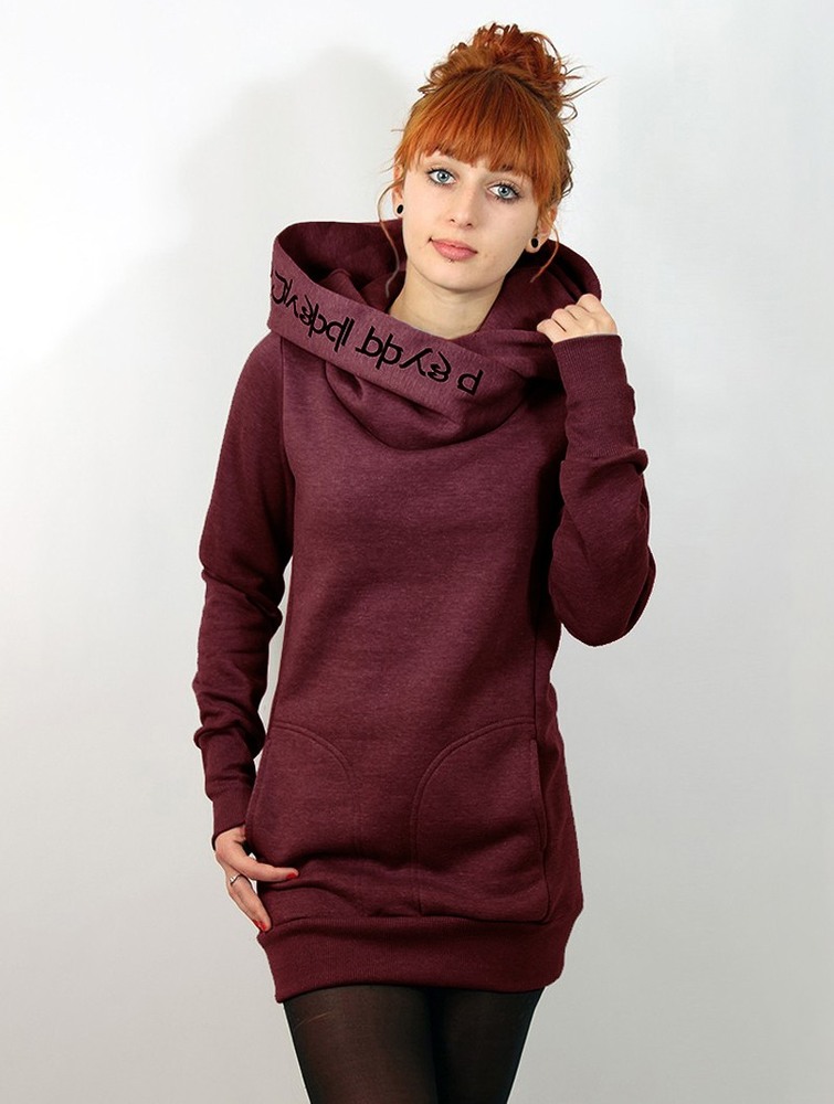 Mottled wine Women Toonzshop Lovely Reaper Long Hoodie Hoodie | JNQCVRB-09