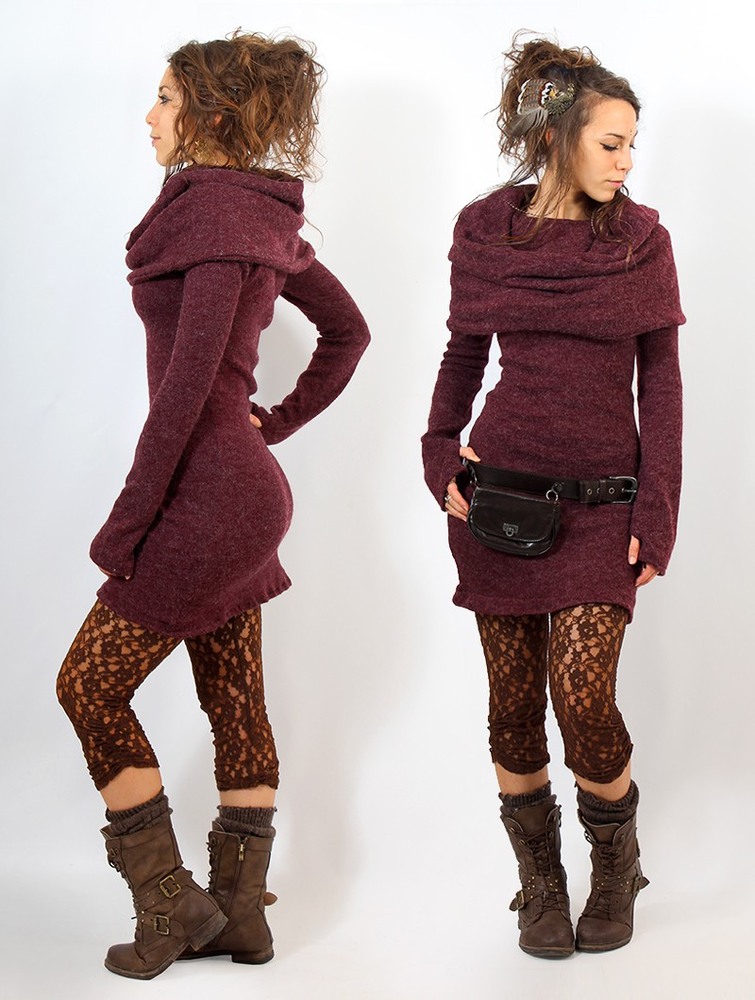 Mottled wine Women Toonzshop Mantra Sweater Dress Dress | IDLJYBZ-29