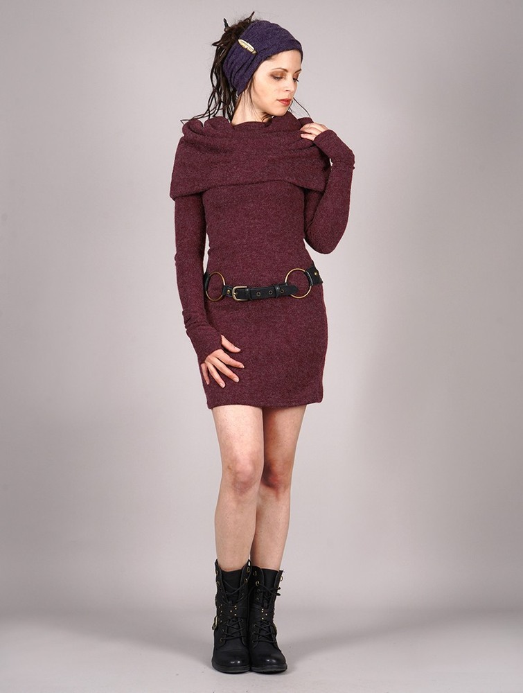 Mottled wine Women Toonzshop Mantra Sweater Dress Dress | IDLJYBZ-29