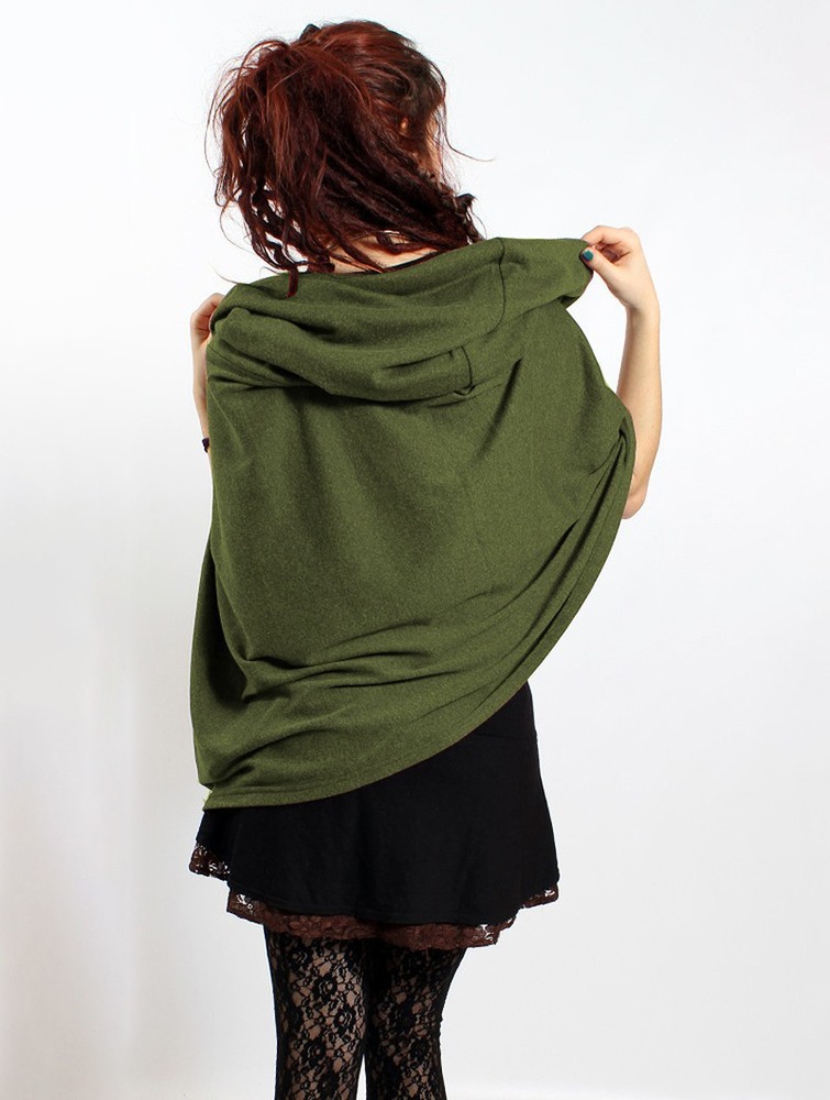 Olive Women Toonzshop Magik Hooded Cape Ponchos | XGDTNES-56