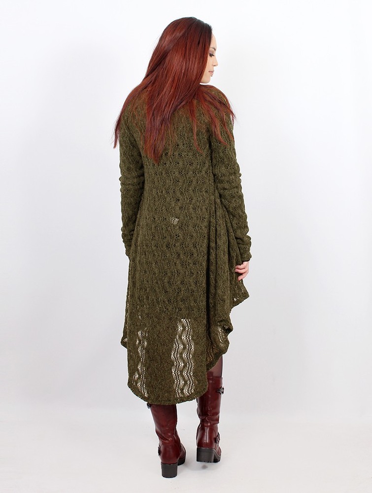 Olive green Women Toonzshop Kalyäa Crochet Cardigan Cardigan | GCPMLAQ-53