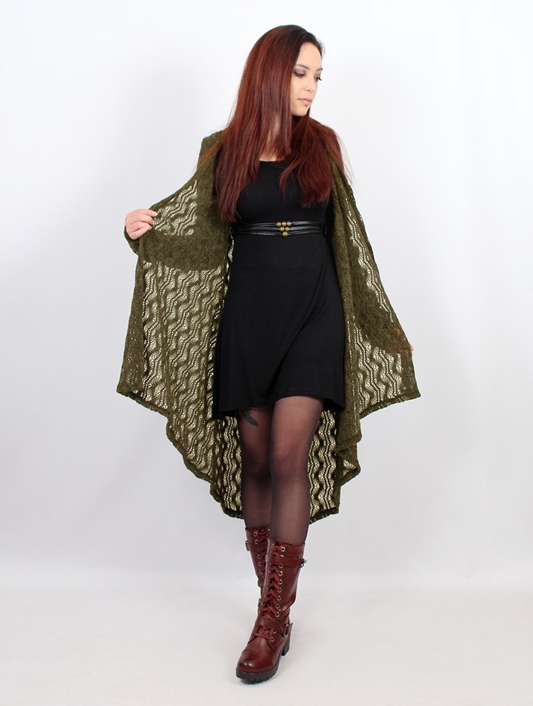 Olive green Women Toonzshop Kalyäa Crochet Cardigan Cardigan | GCPMLAQ-53