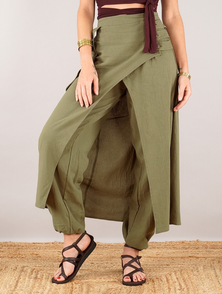 Olive green Women Toonzshop Wanda Harem Skirt Pants Skirt | SZTBHEU-06