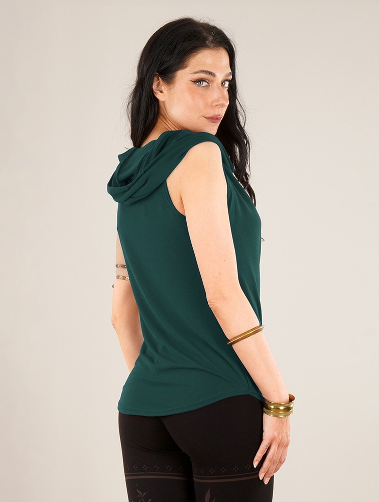 Peacock teal Women Toonzshop Nephilim Cowl Neck Sleeveless Top Tops | OCJPGIY-15