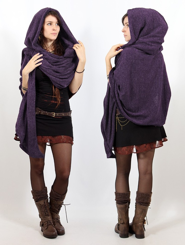 Purple Women Toonzshop Danae Hooded Cape Ponchos | FAMILYW-05