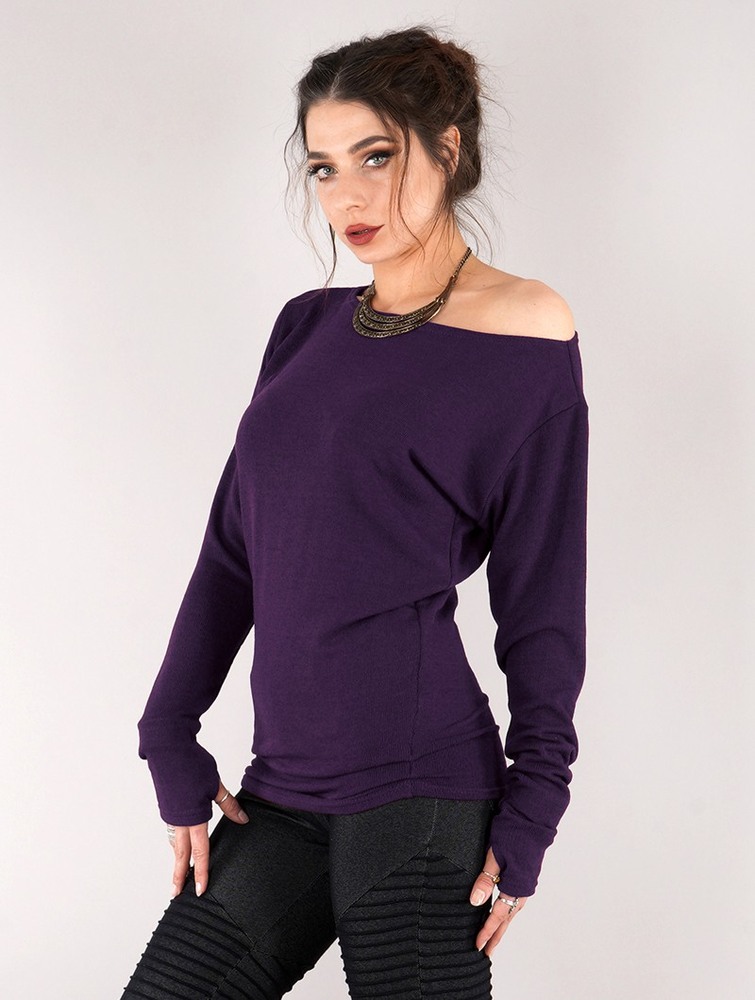 Purple Women Toonzshop Kayäaz Batwing Sleeve Sweater Sweater | WRYETXC-90