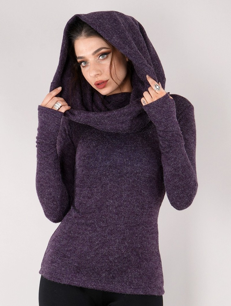 Purple Women Toonzshop Mantra Big Collar Sweater Sweater | SAFRMUJ-73