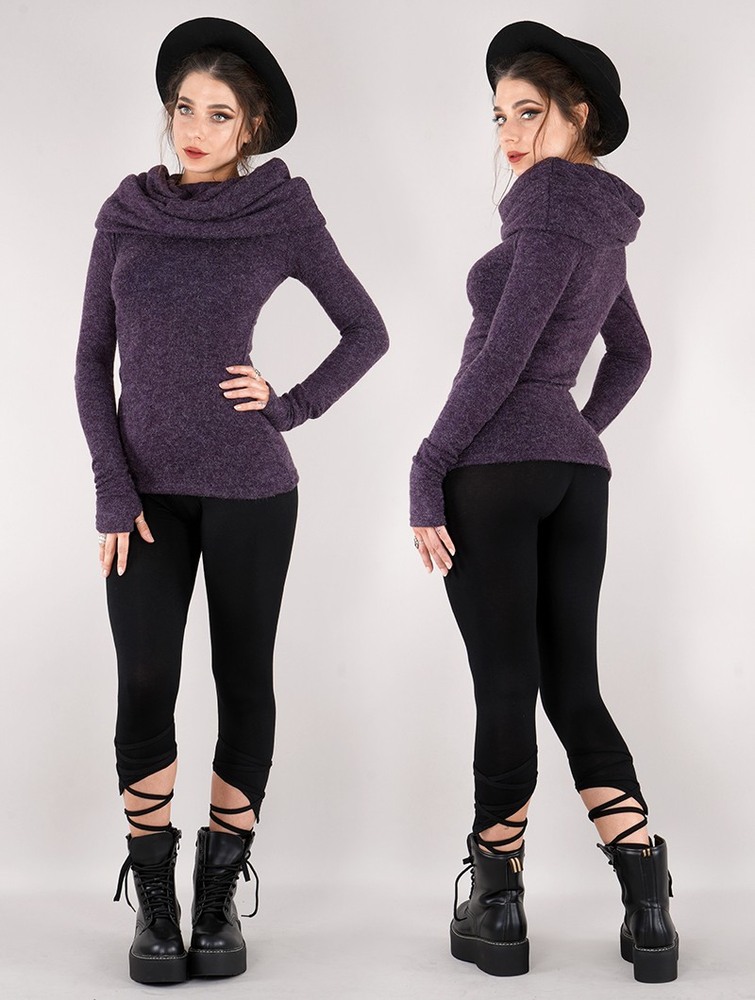 Purple Women Toonzshop Mantra Big Collar Sweater Sweater | SAFRMUJ-73