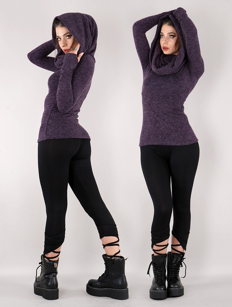 Purple Women Toonzshop Mantra Big Collar Sweater Sweater | SAFRMUJ-73