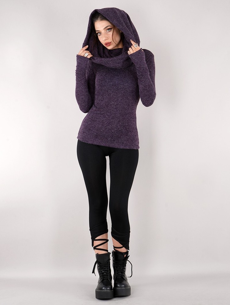 Purple Women Toonzshop Mantra Big Collar Sweater Sweater | SAFRMUJ-73