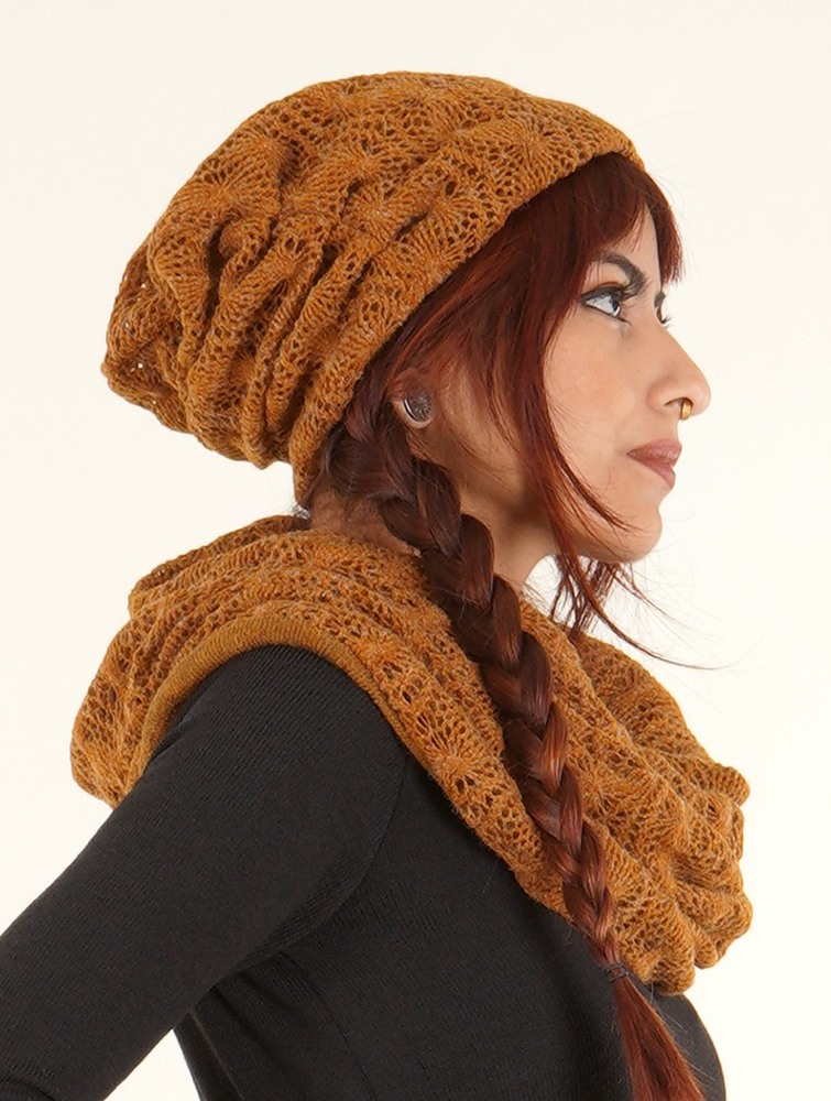 Rusty Women Toonzshop Aslan Pleated Crochet Beanie Beanie | SEHTNXQ-72