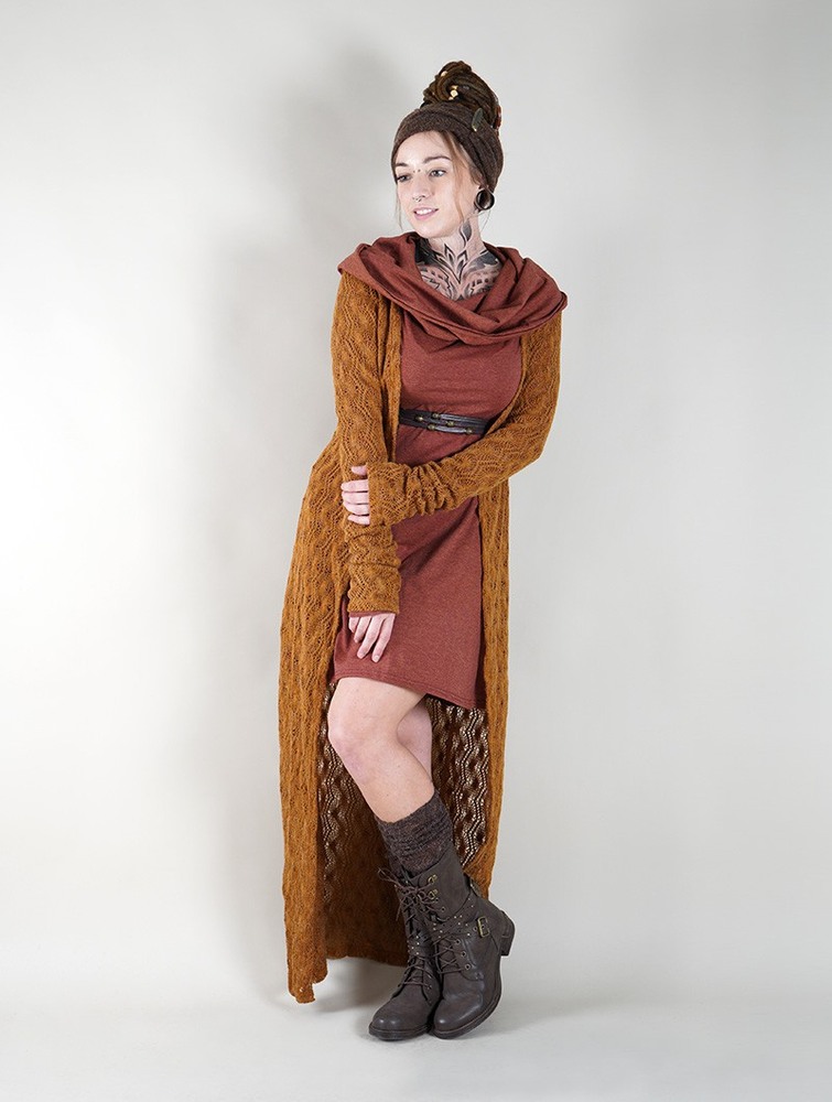 Rusty Women Toonzshop Boheme Crochet Long Cardigan Cardigan | CSJDWBR-76