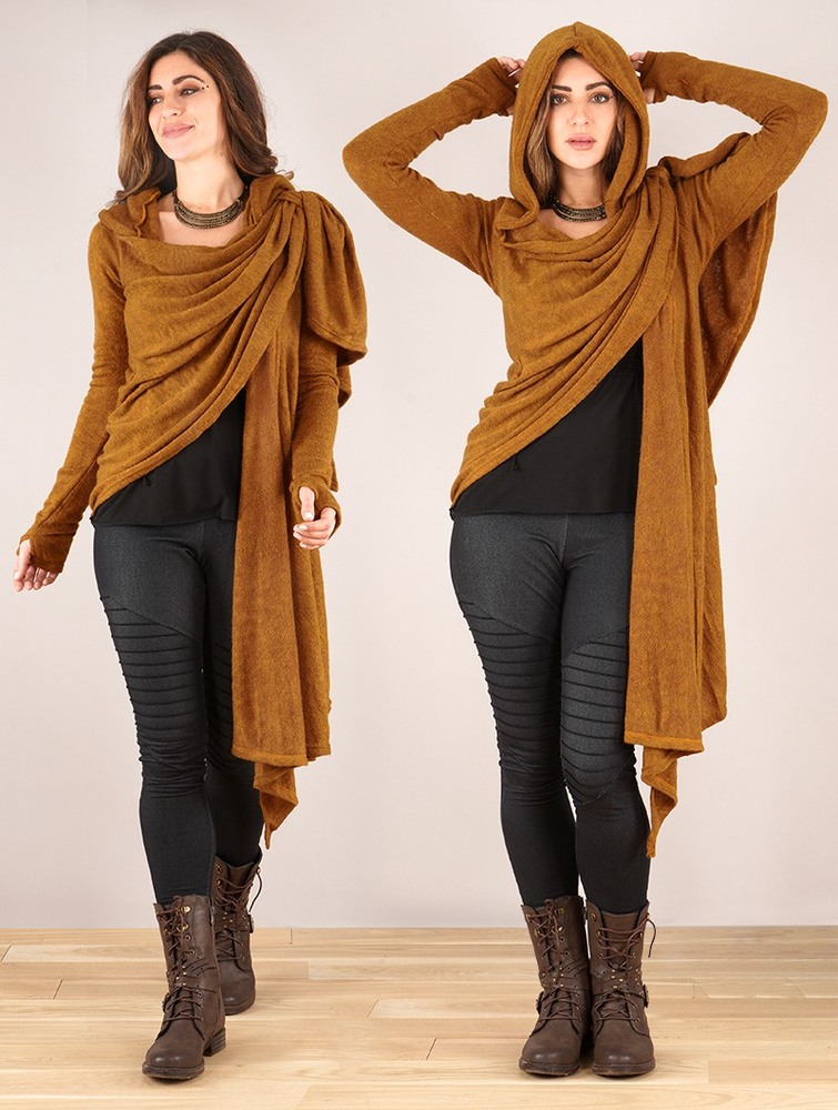 Rusty Women Toonzshop Danaeriz Long Sleeve Hooded Shawl Cardigan Cardigan | HCEVWON-32