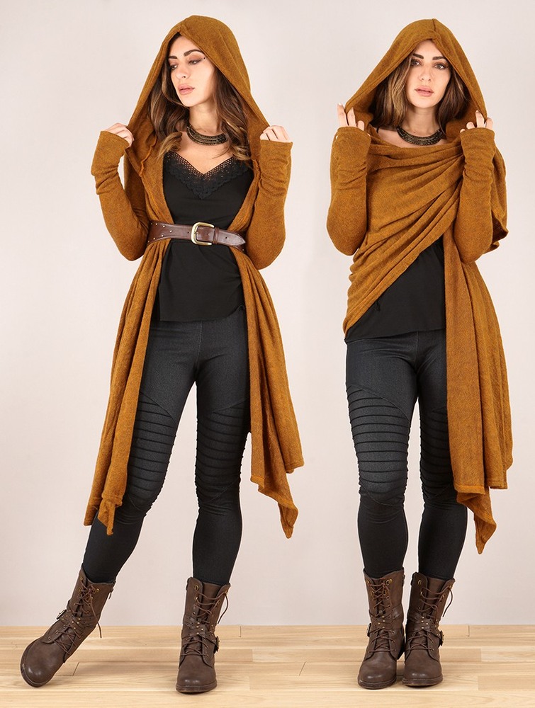 Rusty Women Toonzshop Danaeriz Long Sleeve Hooded Shawl Cardigan Cardigan | HCEVWON-32