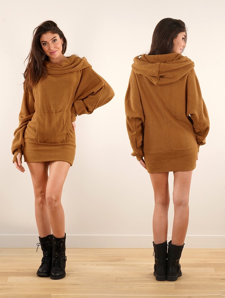 Rusty Women Toonzshop Helixx Retractable Hooded Long Sweater Sweater | WKLTPFX-76