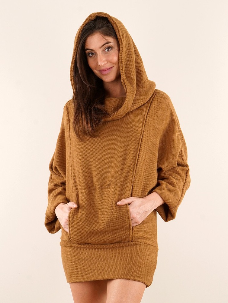 Rusty Women Toonzshop Helixx Retractable Hooded Long Sweater Sweater | WKLTPFX-76