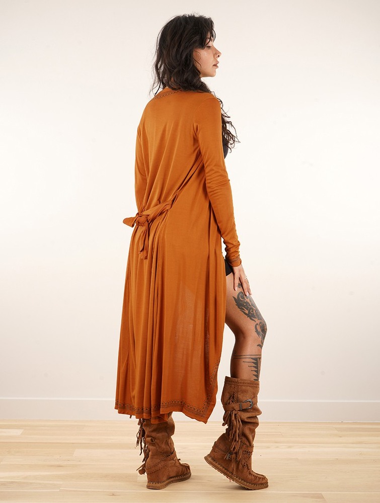 Rusty Women Toonzshop Irwaen Indie 2in1 Cardigan/Long Sleeve Midi Dress Dress | FLQHZAS-68