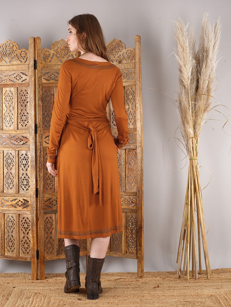 Rusty Women Toonzshop Irwaen Indie 2in1 Cardigan/Long Sleeve Midi Dress Dress | FLQHZAS-68