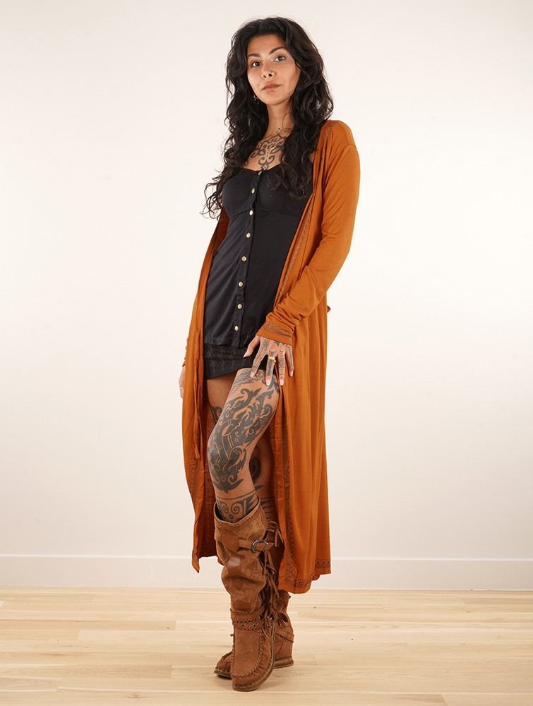 Rusty Women Toonzshop Irwaen Indie 2in1 Cardigan/Long Sleeve Midi Dress Dress | FLQHZAS-68