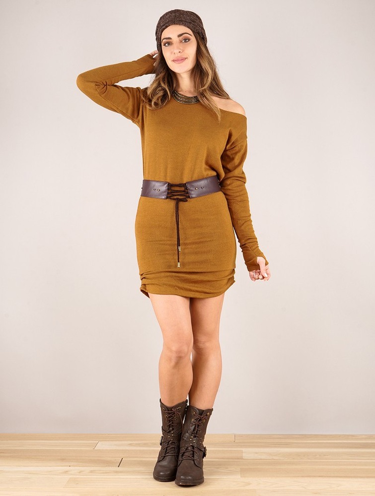 Rusty Women Toonzshop Kayäaz Batwing Sleeve Sweater Dress Dress | QMXTHSV-04