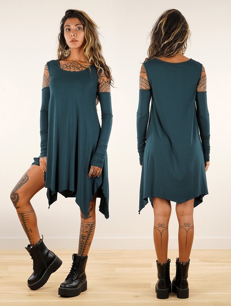 Teal Women Toonzshop Luinila Short Dress With Detachable Sleeves Dress | WQUPSXT-29