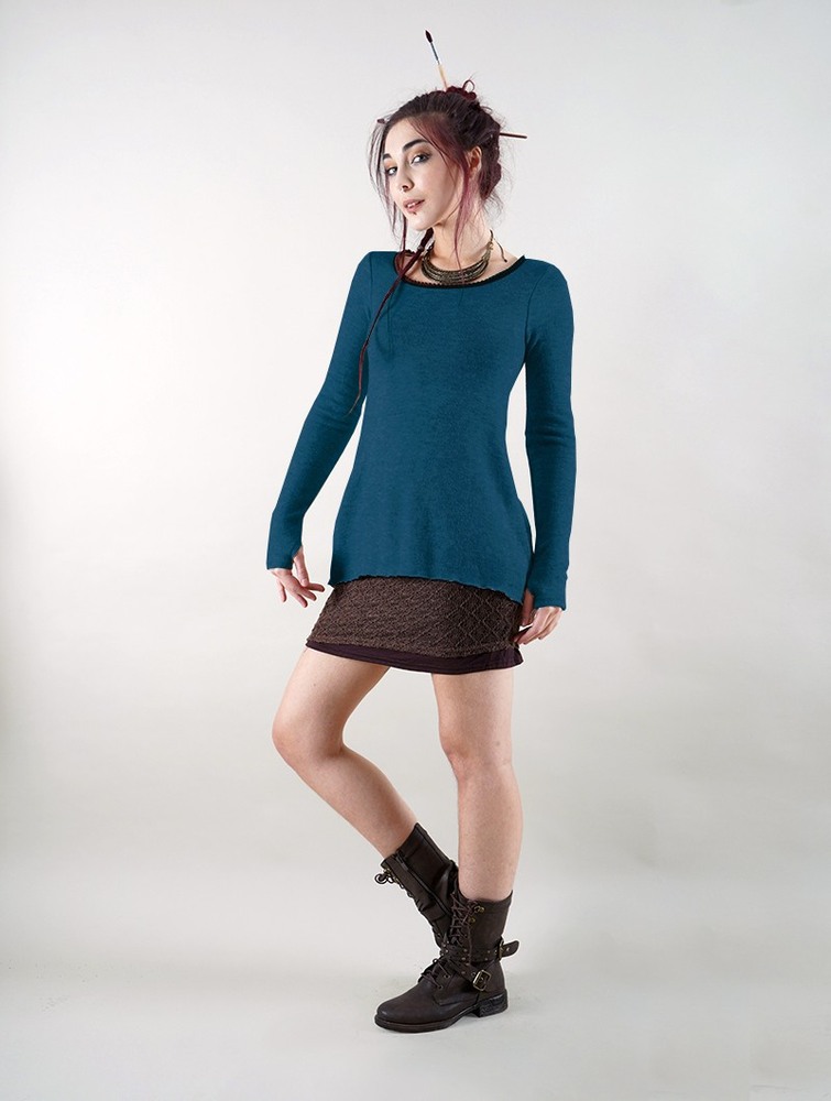 Teal blue Women Toonzshop Bohemian Tunic Pullover Pullover | WBSQRXU-56