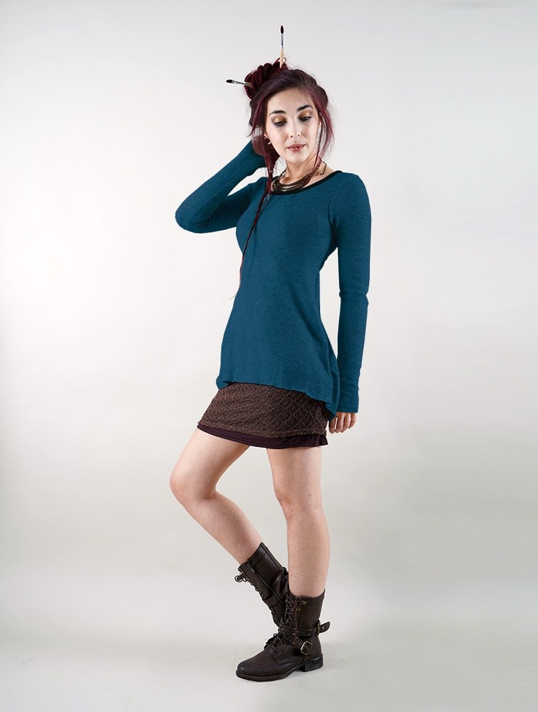 Teal blue Women Toonzshop Bohemian Tunic Pullover Pullover | WBSQRXU-56