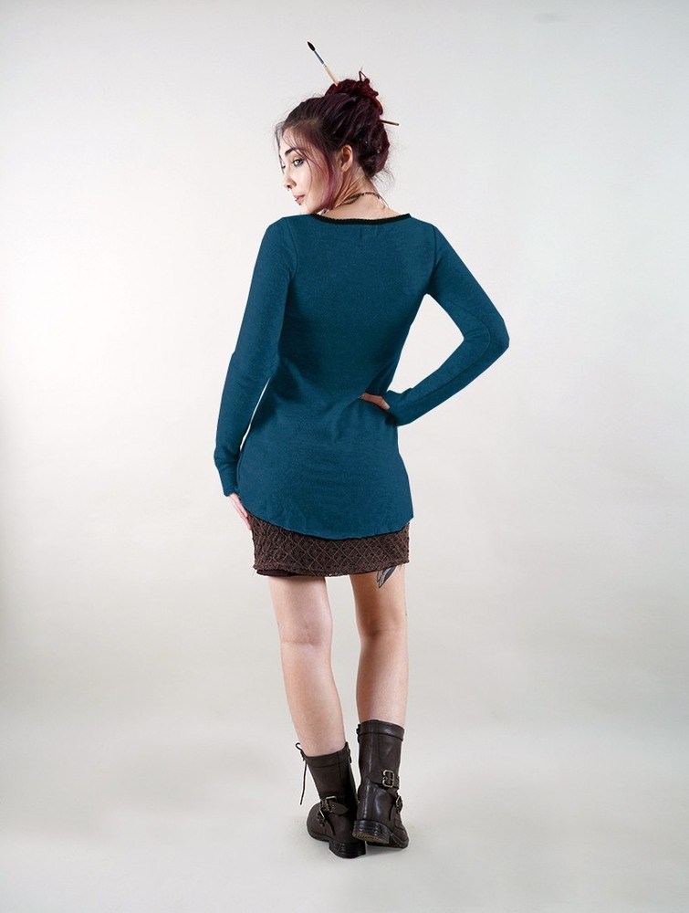 Teal blue Women Toonzshop Bohemian Tunic Pullover Pullover | WBSQRXU-56