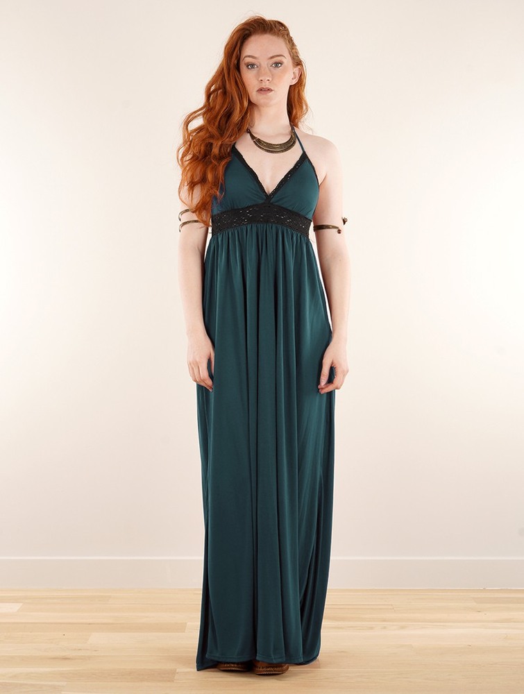 Teal blue Women Toonzshop Nolofinwe Strappy Bare Back Long Dress And Harem Pant Overalls Dress | DBXJLNR-12